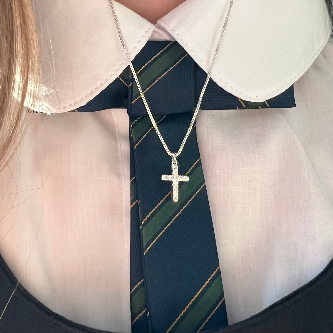 Collar Plata Italiana Cruz Mujer