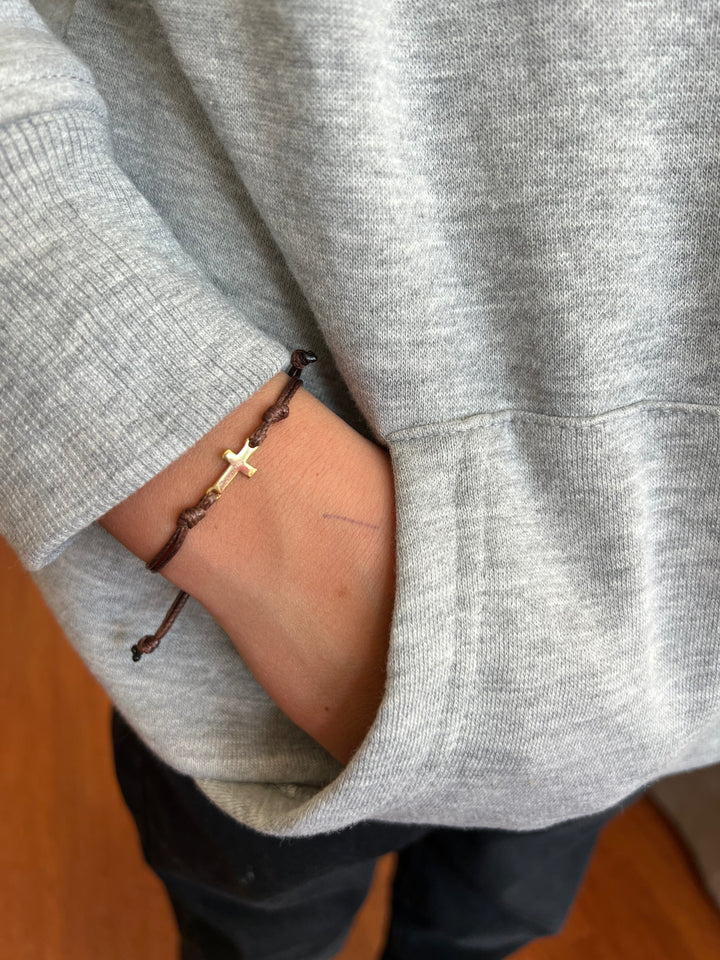 Pulsera Cruz Conectora Cordón